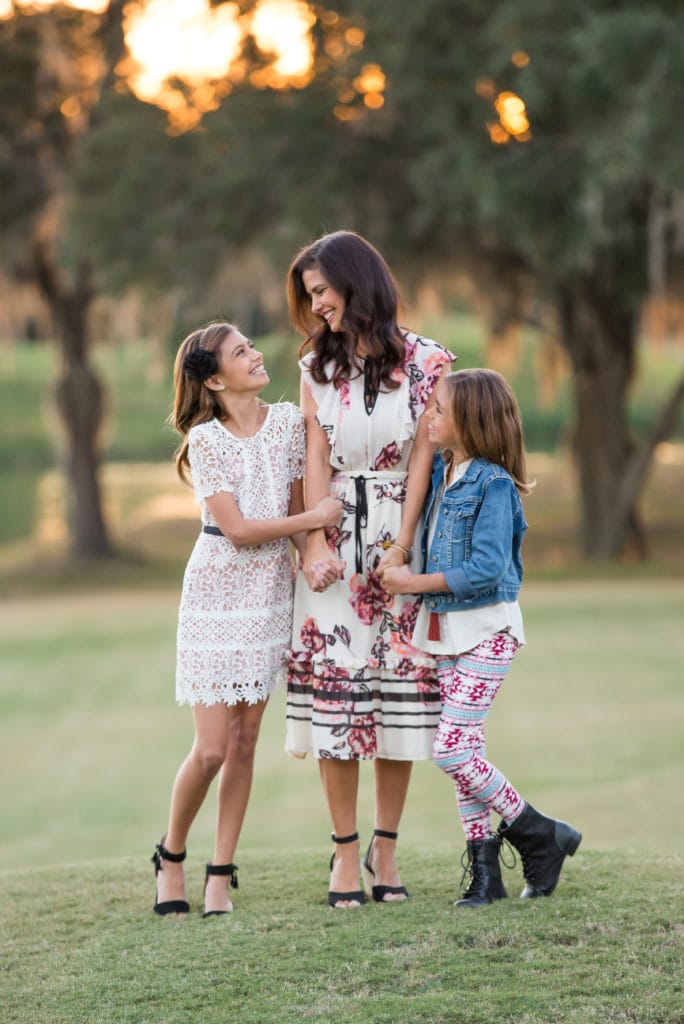 Mom And Daughters at Golden Ocala Family Photo Session