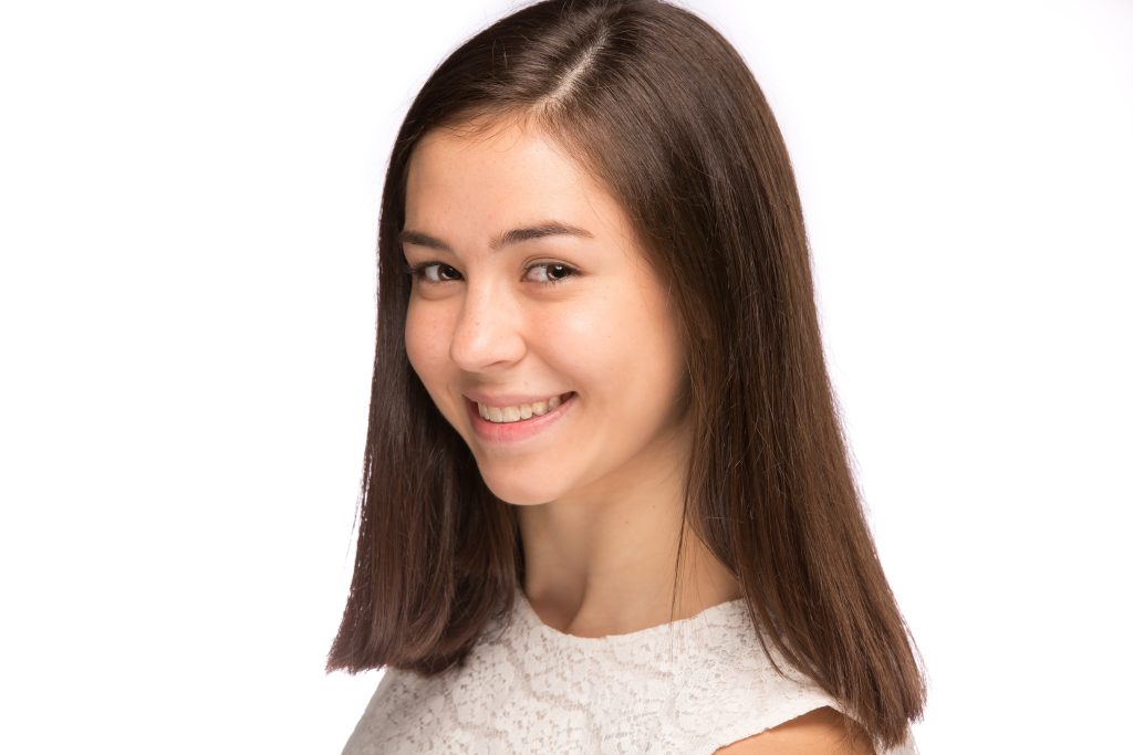 High Key headshot of ocala dancer with brown hair