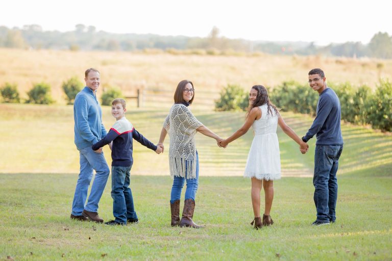 Family Holding Hands Photo Session Sholom Park