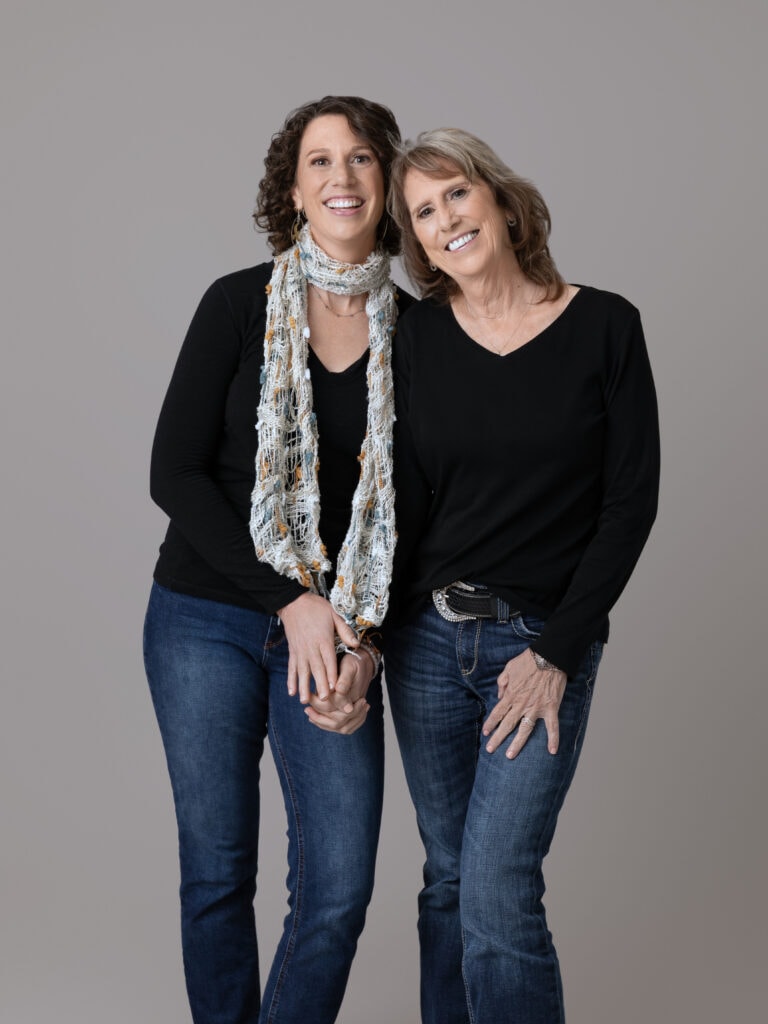 Mother daughter portrait in the studio